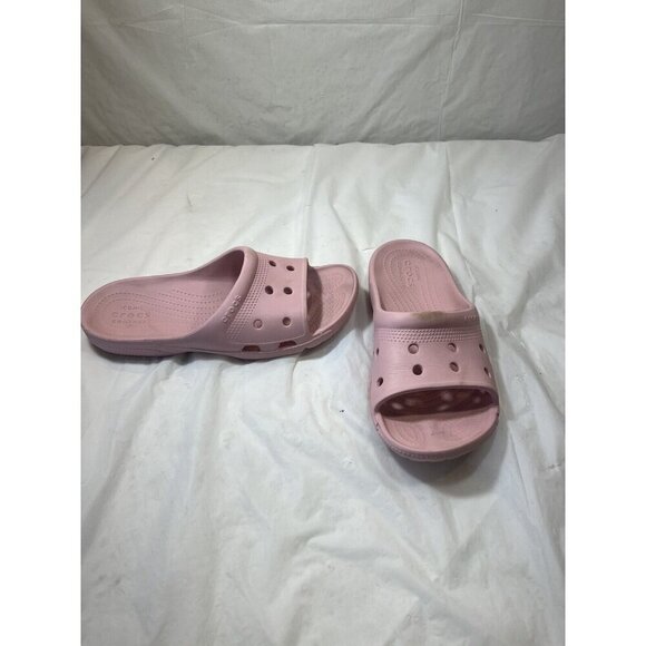Crocs Womens Coast Slide Sandals  Pink Open Toe Slip On Flats 7 - Picture 13 of 15